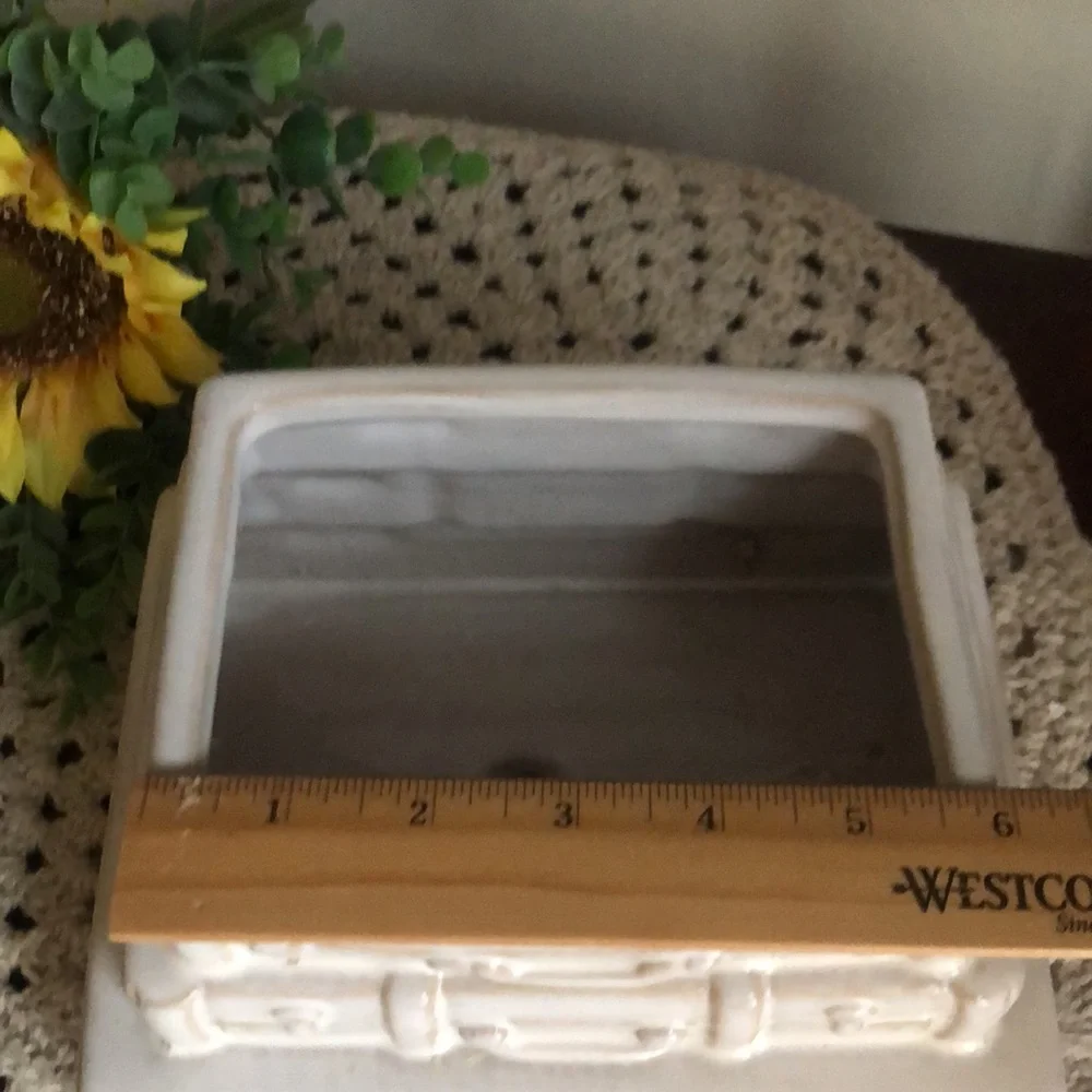 Stack of Vintage Suitcases Ceramic Planter Pot